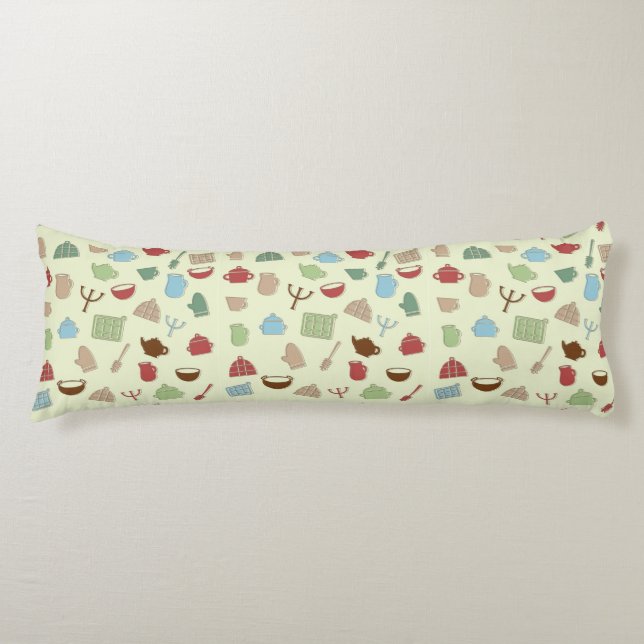 Kitchen pattern body pillow (Front)