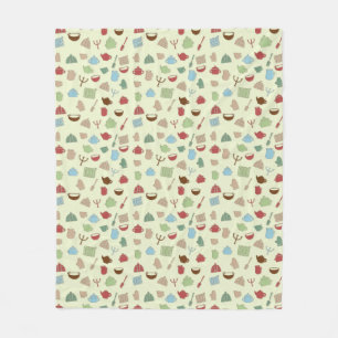 Kitchen pattern fleece blanket
