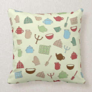 Kitchen pattern throw pillow