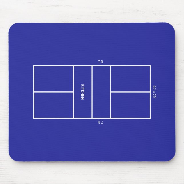 Kitchen Pickleball Court Diagram Mouse Pad (Front)