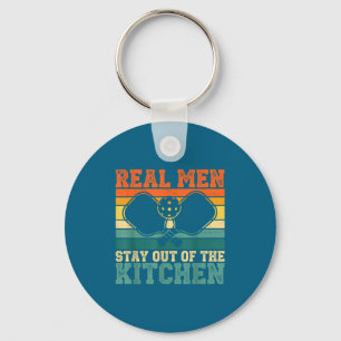 Kitchen Player Real Out Pickleball Stay Laugh Keychain