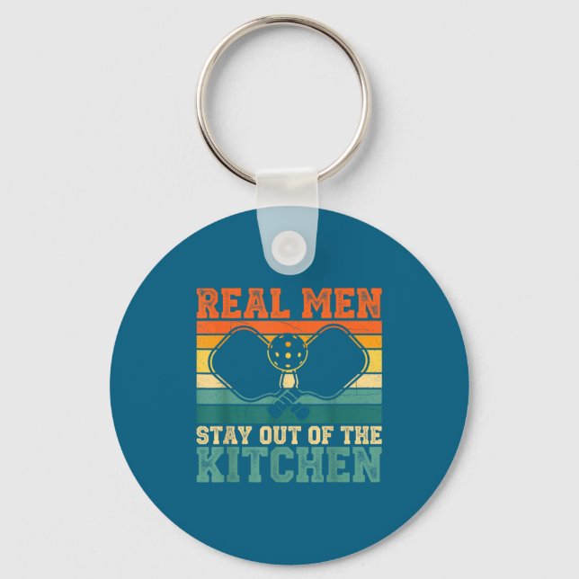 Kitchen Player Real Out Pickleball Stay Laugh Keychain (Front)