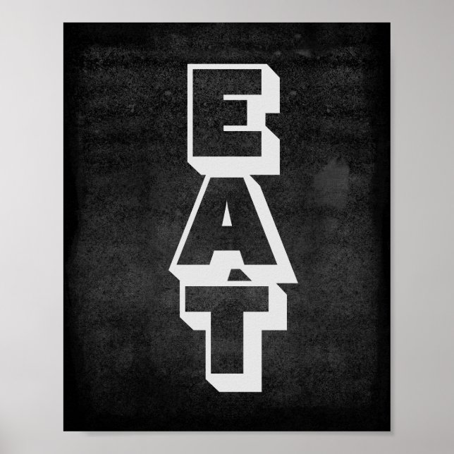 kitchen poster bold text on distressed grey (Front)