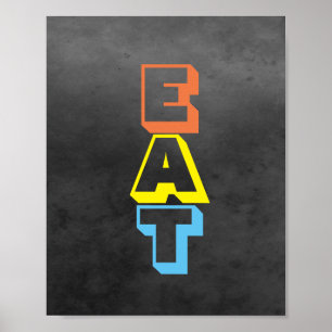 kitchen poster typography colourful modern