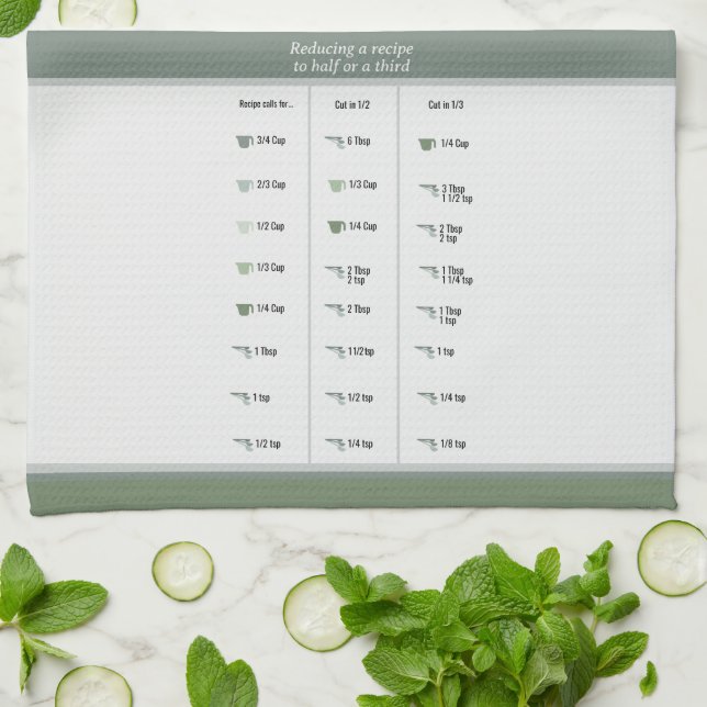 Kitchen Recipe Converter Half & Third in Neutrals Towel (Folded)