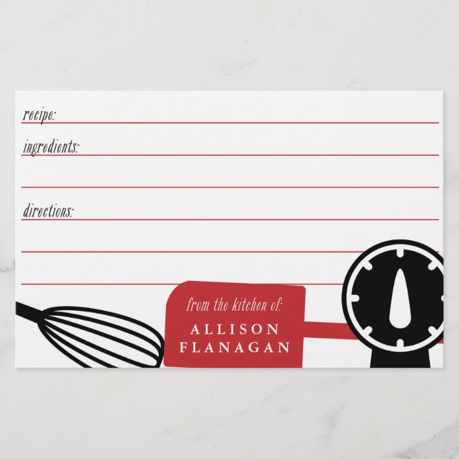 Kitchen Recipe Stationery (Front)