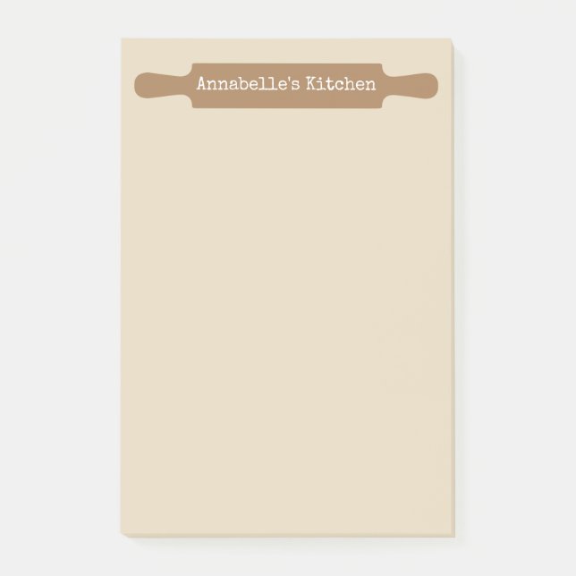 Kitchen Rolling Pin Personalize Post-it Notes (Front)