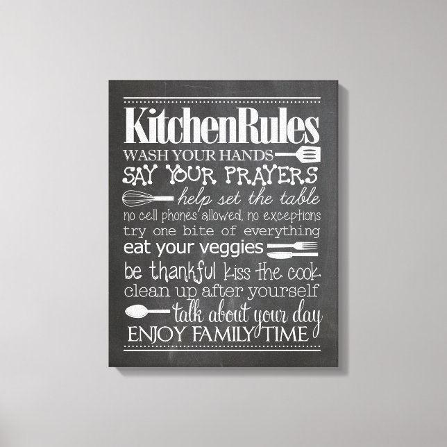 Kitchen Rules Canvas Print (Front)