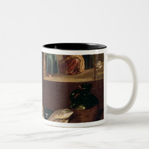Kitchen Scene with Christ Two-Tone Coffee Mug