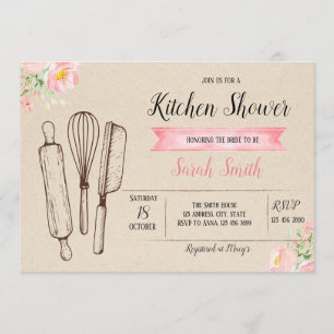 Kitchen shower card invitation