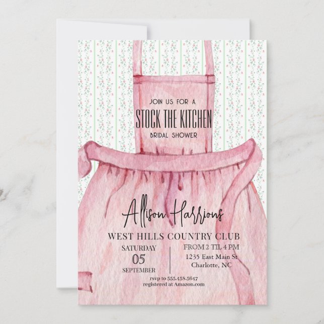 Kitchen shower invitation, stock the kitchen invitation (Front)