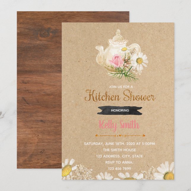 Kitchen shower party invitation (Front/Back)