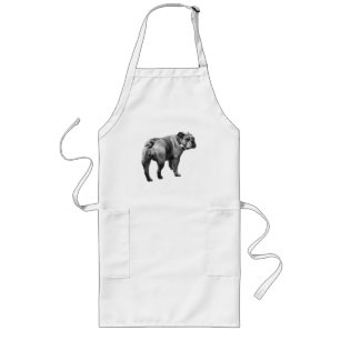 Kitchen Sketch, Calm Bulldog Long Apron