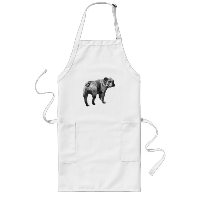 Kitchen Sketch, Calm Bulldog Long Apron (Front)