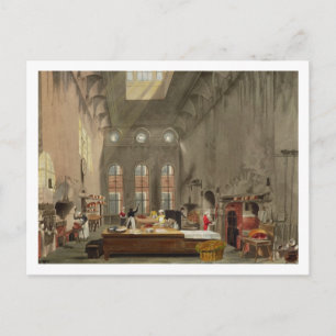 Kitchen, St. James's Palace, engraved by William J Postcard