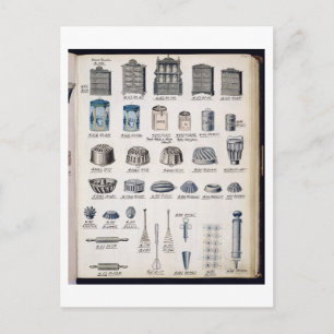 Kitchen storage and utensils from a trade catalogu postcard