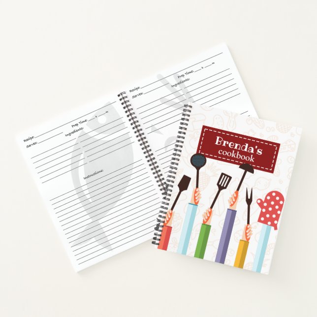 Kitchen Stuff Burgandy Recipe Spiral Notebook (Inside)