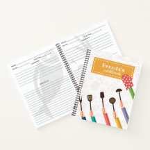 Kitchen Stuff Orange Recipe Spiral Notebook