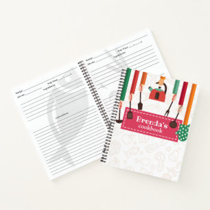 Kitchen Stuff Pink Recipe Spiral Notebook