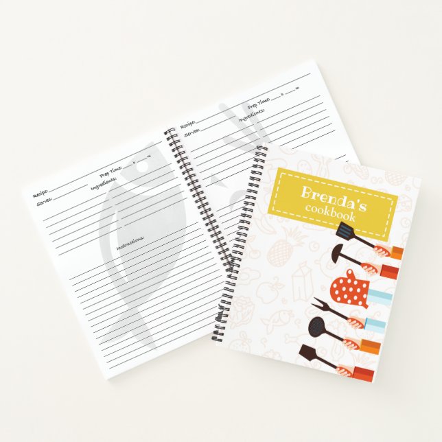 Kitchen Stuff Yellow Recipe Spiral Notebook (Inside)