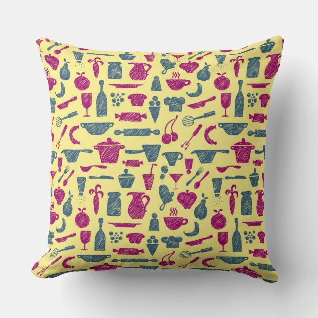 Kitchen supplies throw pillow (Front)