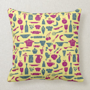 Kitchen supplies throw pillow