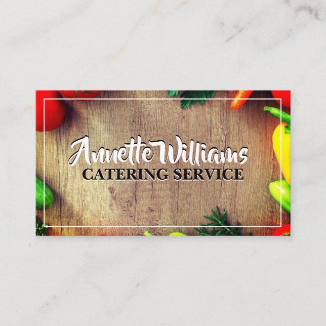 Kitchen table food catering Business Card (Front)
