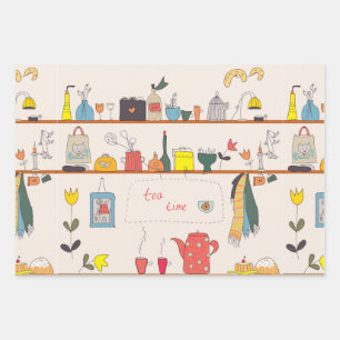 Kitchen Tea Time Wrapping Paper Sheet