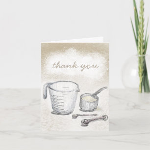 Kitchen thank you card, baking thank you note card