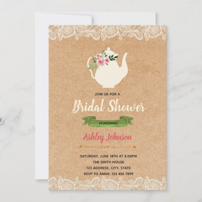 Kitchen thé nuptiale invitation douche (Devant)
