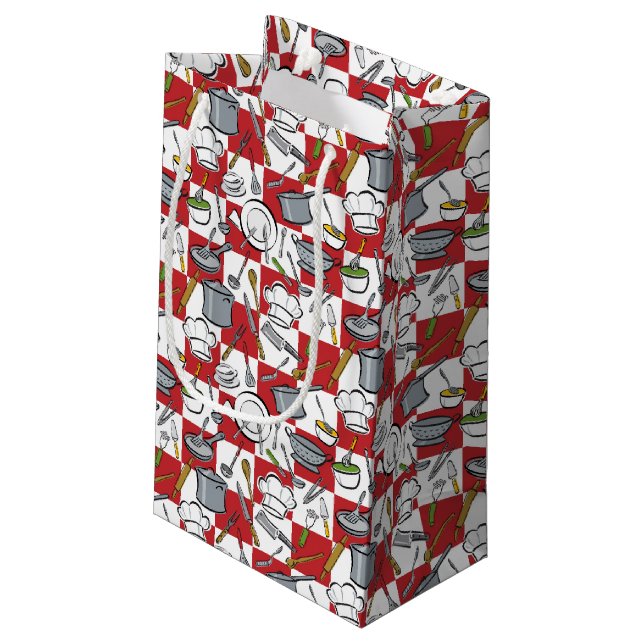 Kitchen Tools Check Small Gift Bag (Back Angled)