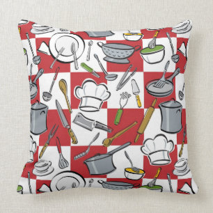 Kitchen Tools Check Throw Pillow