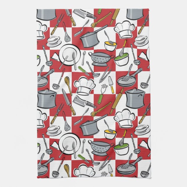 Kitchen Tools Check Towel (Vertical)