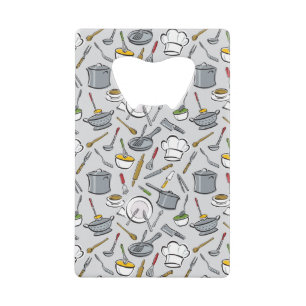 Kitchen Tools Pattern Wallet Bottle Opener
