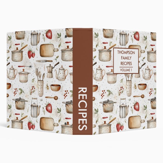 Kitchen tools  Personalized Recipe Binder (Background)