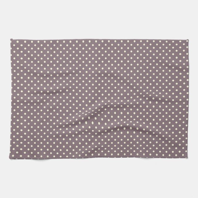 Kitchen Towel 16x24 Dots Purple Cream (Horizontal)