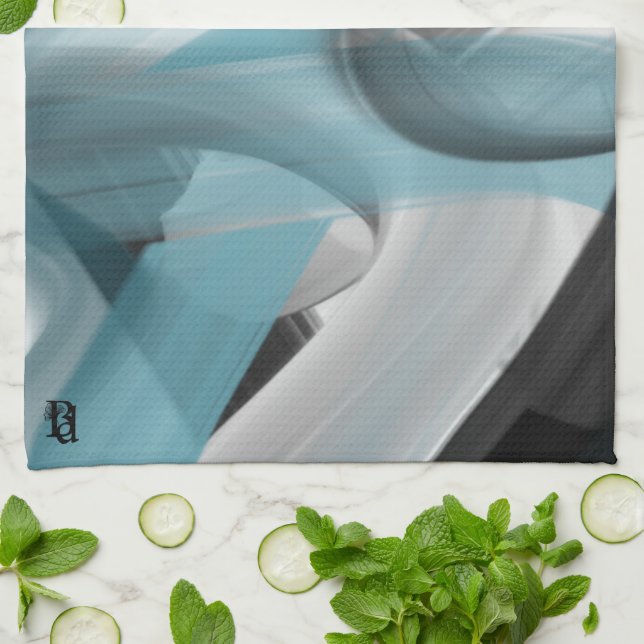 Kitchen Towel Abstract Trend Home Decor Blue Ocean (Folded)