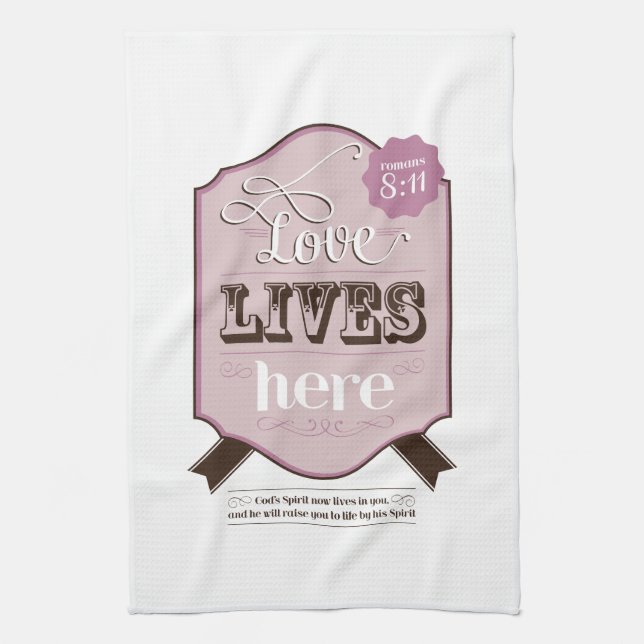 Kitchen Towel Bible Scripture Romans 8:11 (Vertical)