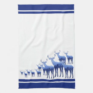 Kitchen Towel-Blue Deer/Elk Towel