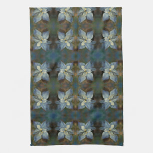 Kitchen Towel - Blue Poinsettias