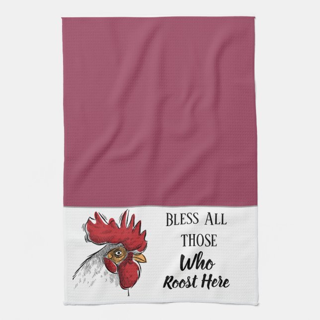 Kitchen Towel-Chicken Bless All Those Who Towel (Vertical)