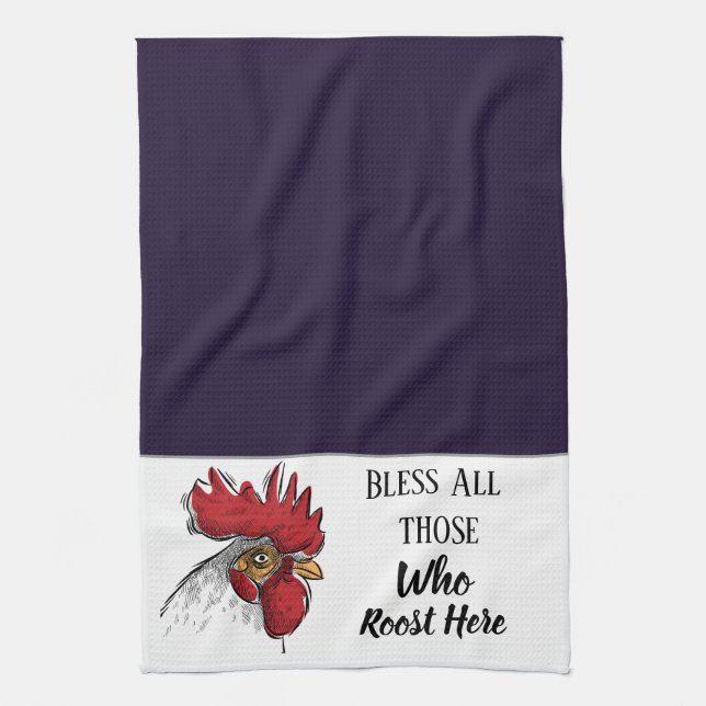 Kitchen Towel-Chicken Bless All Those Who Towel (Vertical)