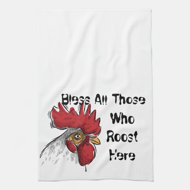 Kitchen Towel-Chicken Bless All Those Who Towel (Vertical)
