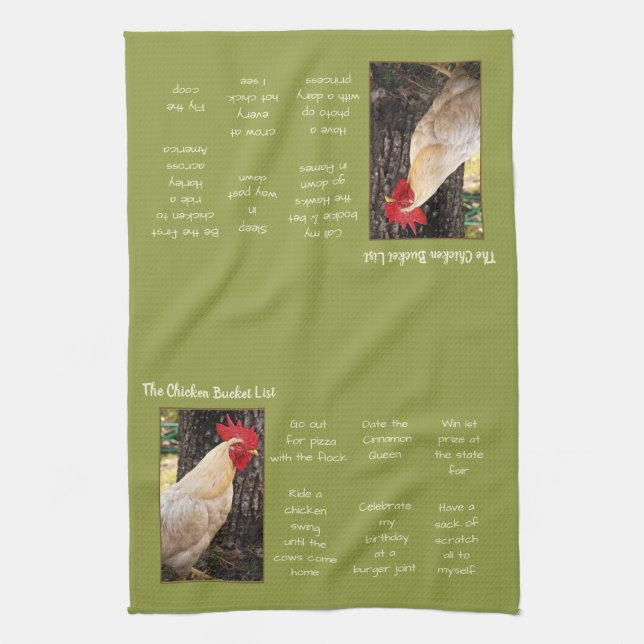 Kitchen Towel-Chicken Bucket List Towel (Vertical)