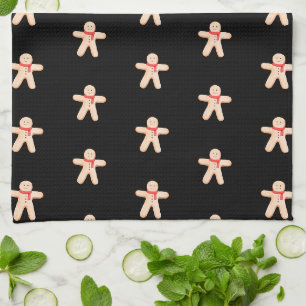 Kitchen Towel — Christmas Gingerbread Man Pattern