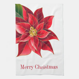 Kitchen Towel-Christmas Poinsettia Towel