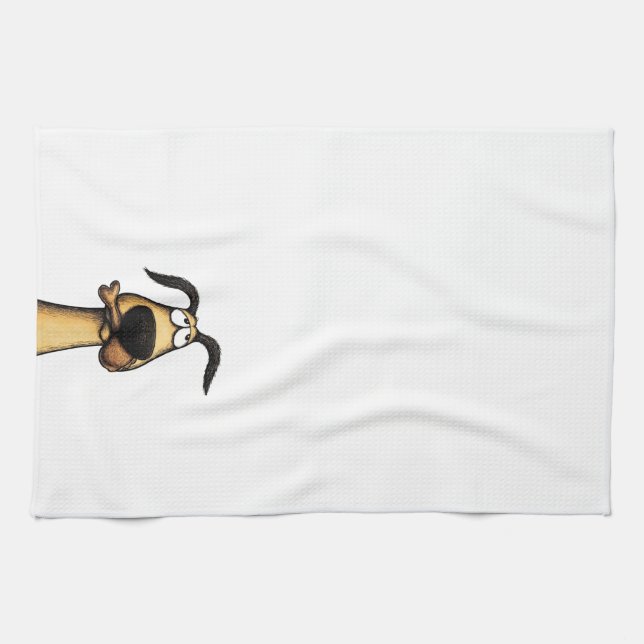 Kitchen Towel-Dog with Chicken Leg Towel (Horizontal)