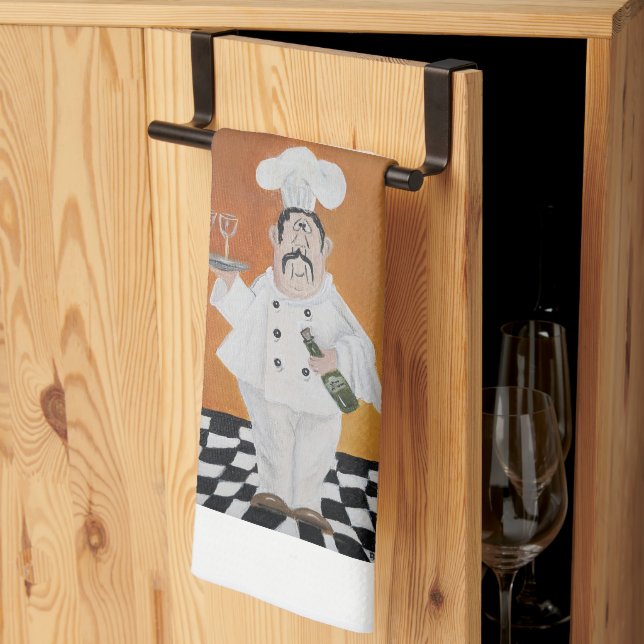 Kitchen towel Fat Chef Italian theme design  (Thirds Fold)