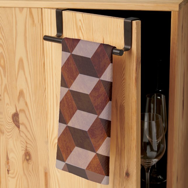 Kitchen Towel - Faux Inlaid wood (Thirds Fold)