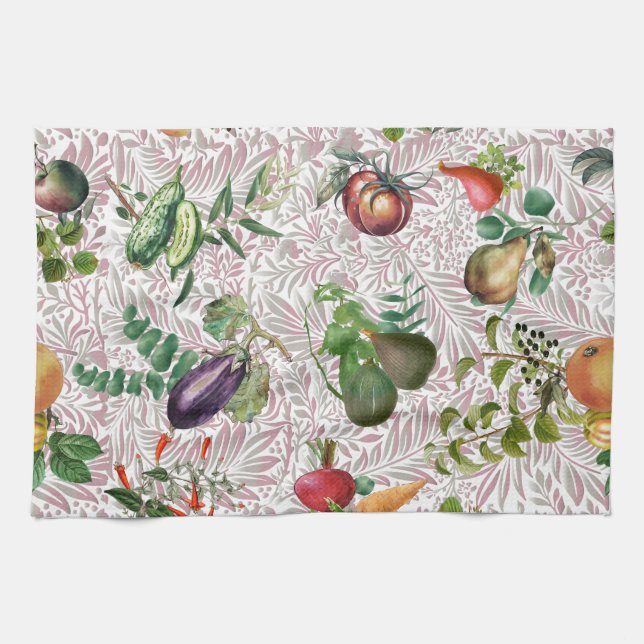 Kitchen towel leaves and fruits (Horizontal)